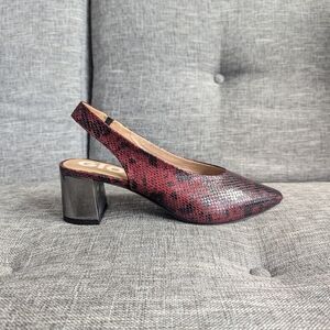 New Italian snake embossed leather Gioseppo slingback heels Size 40, US 9